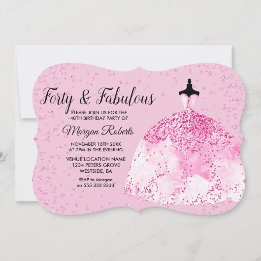 Invitation Quarante et fabuleux 40e anniversaire Parties scin (Devant)