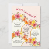 Invitation Quarante et fabuleux Arc d'or floral 40e anniversa (Devant)