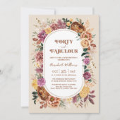 Invitation Quarante et fabuleux Boho Fall Floral 40e annivers
