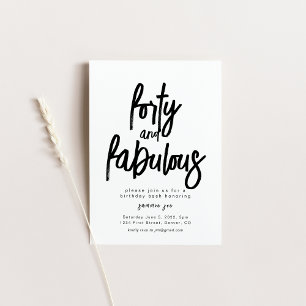 Invitation Quarante et fabuleux Modèle d'invitation d'anniver