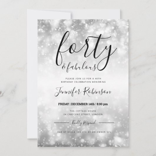Invitation Quarante et quarante ans d'argent moderne (Devant)