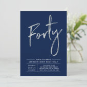 Invitation Quarante | Fête d'anniversaire moderne 40 ans Arge (Debout devant)
