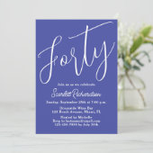Invitation Quarante moderne Script Lavender Purple 40e annive (Debout devant)