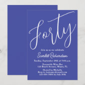 Invitation Quarante moderne Script Lavender Purple 40e annive (Devant / Derrière)