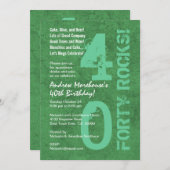 Invitation Quarante rochers ! 40e anniversaire Modèle blanc v (Devant / Derrière)