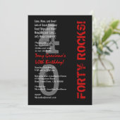 Invitation Quarante roches ! Toile rouge blanche noire (Debout devant)