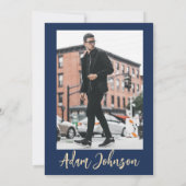 Invitation Quarante Script moderne 40e fête d'anniversaire Ph (Dos)