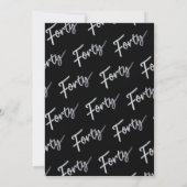 Invitation Quarante script photo d'anniversaire 40 ans couleu (Dos)