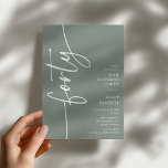 Invitation Quarantième anniversaire de Script Forty<br><div class="desc">Célébrez votre anniversaire de 40 ans dans le style avec notre 'Invitation d'anniversaire 40 ans élégante Script'. Cette invitation respire la sophistication avec sa typographie élégante, mettant en valeur le mot 'quarante' qui court sur le côté. De plus, notre modèle facile à personnaliser vous permet d'ajouter vos propres détails d'événement...</div>