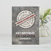 Invitation quarantième Anniversaire, mission accomplie, (Debout devant)