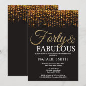 Invitation quarantième Anniversaire quarante et parties (Devant / Derrière)