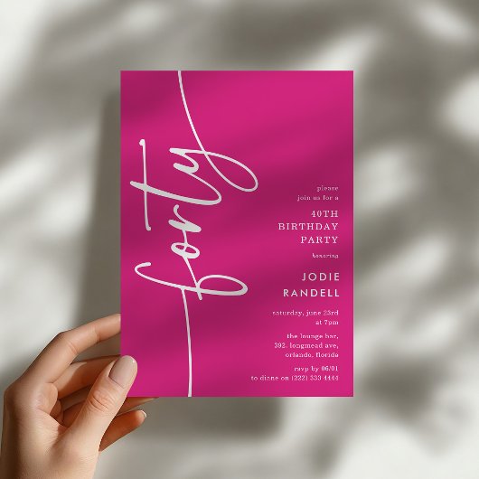 Invitation Quarantième anniversaire Script Forty