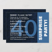 Invitation quarantième Bleu de minuit moderne de fête (Devant / Derrière)