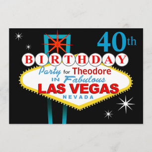 Invitation Quarantième fête d'anniversaire de Las Vegas