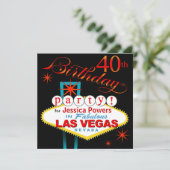 Invitation Quarantième fête d'anniversaire de Las Vegas (Debout devant)