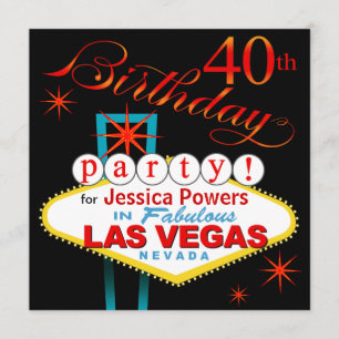 Invitation Quarantième fête d'anniversaire de Las Vegas