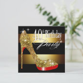 Invitation Quarantième fête d'anniversaire de rayures (Debout devant)