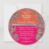 Invitation Quarantième fête d'anniversaire marocaine de (Devant)