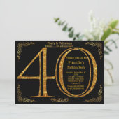 Invitation quarantième, fête d'anniversaire, quarante, (Debout devant)