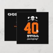 Invitation quarantième Golf de fête d'anniversaire - (Devant / Derrière)
