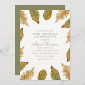 Invitation quarantième L'automne rustique d'anniversaire (Devant / Derrière)