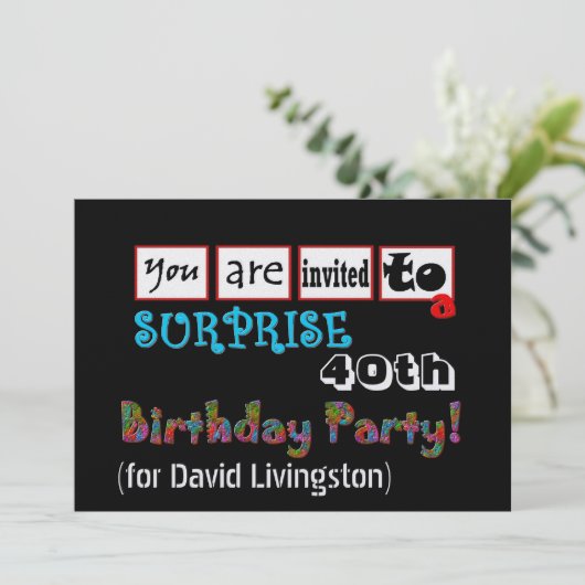 Invitation quarantième Modèle d'invitation de fête (Debout devant)