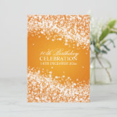 Invitation Quarantième orange élégante de vague de (Debout devant)