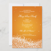 Invitation Quarantième orange élégante de vague de (Dos)