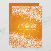 Invitation Quarantième orange élégante de vague de (Devant / Derrière)