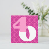 Invitation quarantième Roses indien W977 blanc de nombres (Debout devant)