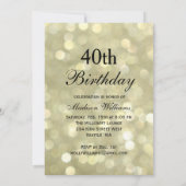 Invitation Quarantième temps scintillant d'anniversaire de (Dos)