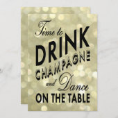 Invitation Quarantième temps scintillant d'anniversaire de (Devant / Derrière)