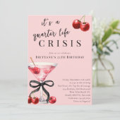 Invitation Quarter Life Crisis Cherry Martini 25e anniversair (Debout devant)