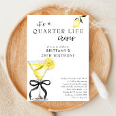 Invitation Quarter Life Crisis Lemon Martini 25e anniversaire
