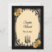 Invitation Quartier français Goth 4 Corner Rose jaune Mariage (Dos)