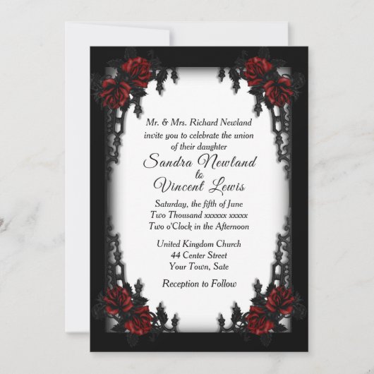 Invitation Quartier français Goth Mariage blanc (Devant)