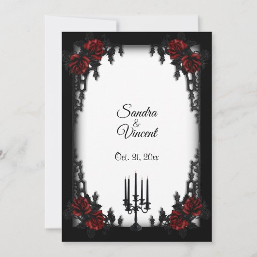 Invitation Quartier français Goth Mariage blanc (Dos)