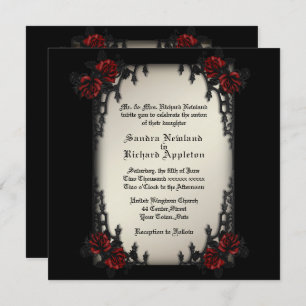 Invitation Quartier français Victorien / Goth Thème Mariage