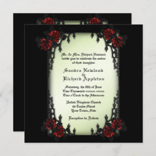 Invitation Quartier français Victorien / Goth Thème Mariage I