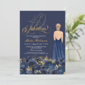 Invitation Quarty & Fabulous Sapphire Blue & Gold Anniversair (Debout devant)