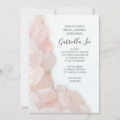 Invitation Quartz rose sur Fête des mariées blanche (Devant)