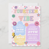 Invitation Quatorteen Est Une Vibe Patch 14th Birthday Party (Devant)