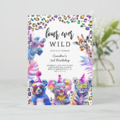 Invitation Quatre Animaux de Safari Sauvages Pour Toujours 4è (Debout devant)