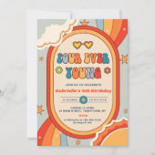 Invitation Quatre Anniversaire Retro Super (Devant)