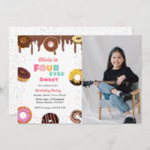 Invitation Quatre ans doux, thème de la 4ème beigne douce (Devant / Derrière)