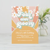 Invitation Quatre ans Super de la marguerite Sunshine (Debout devant)