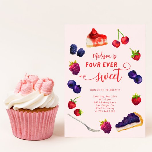 Invitation Quatre baies sucrées et gâteaux éternels