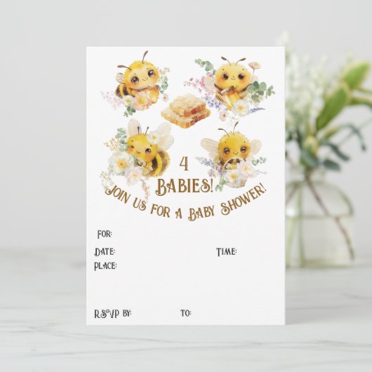 Invitation quatre bébés (Debout devant)