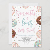 Invitation Quatre beignets toujours doux Aquarelle fête d'ann (Devant)