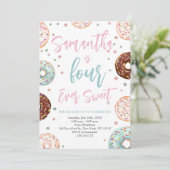 Invitation Quatre beignets toujours doux Aquarelle fête d'ann (Debout devant)